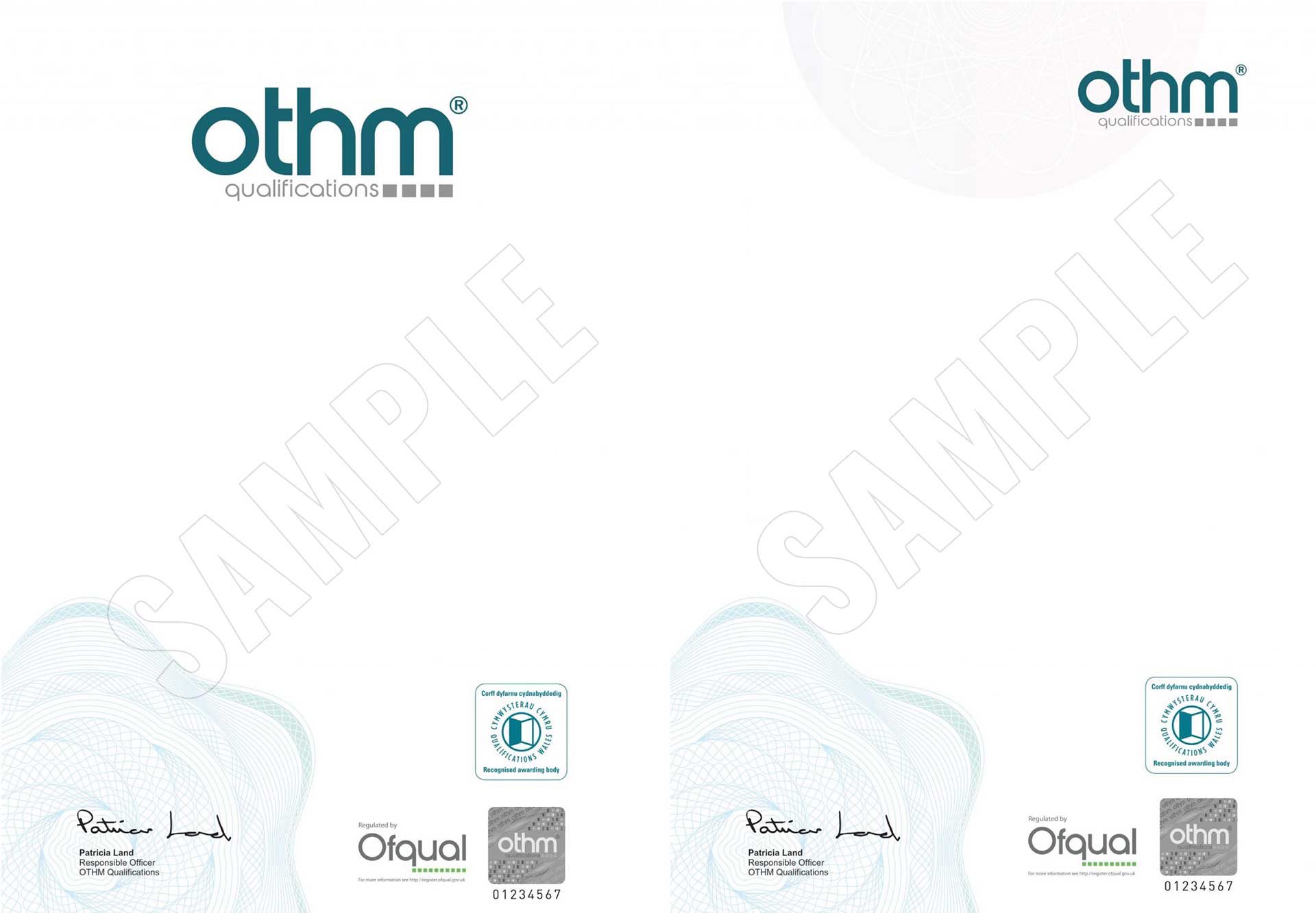 Sample certificate